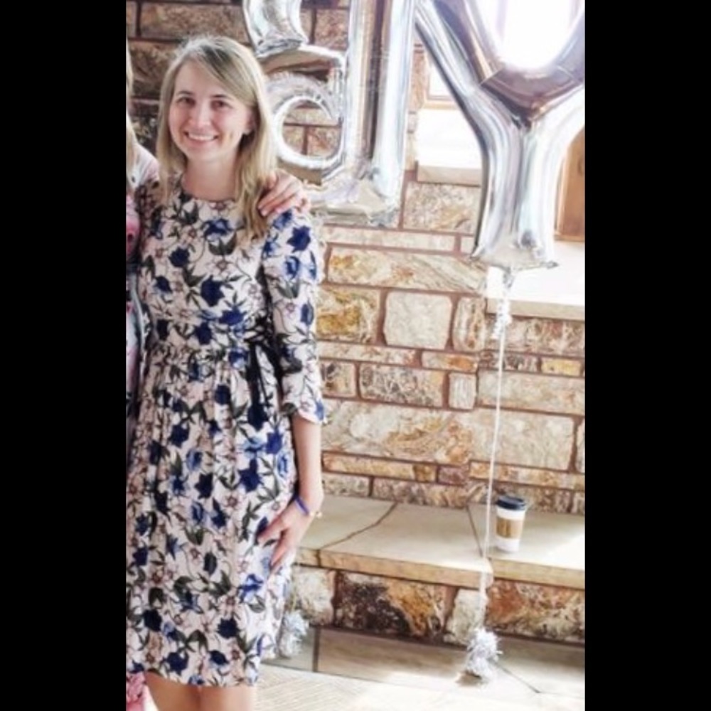 Floral Midi Dress by Top Shop, Size 2